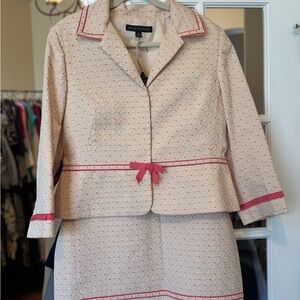 Nipon Boutique Pink and Cream Textured Suit
